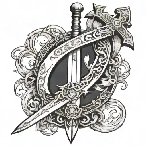 Sword With A Crystal Edge And A Talisman Tied To The Hilt