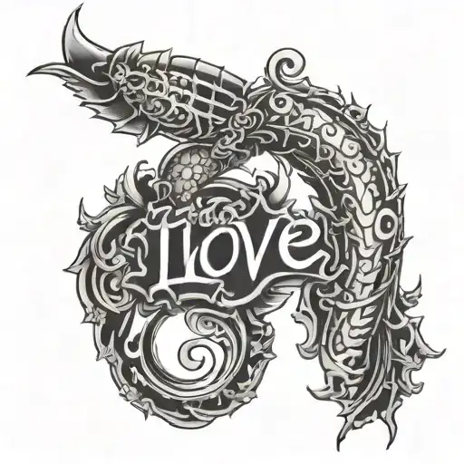 Spine Tattoo With I Love Me
