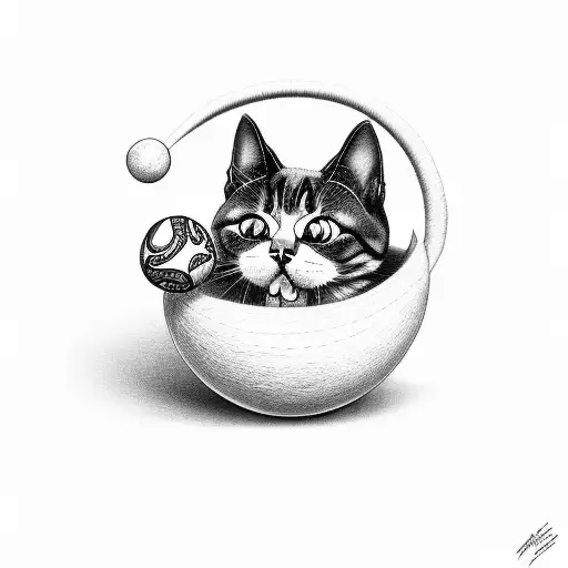 Letter M From Which A Ball Of Yarn Is Formed With A Cat Playing With The Ball