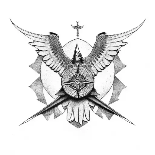 Raven And Viking Compass