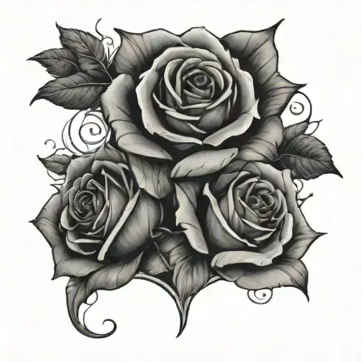 Roman And Rose Intertwined