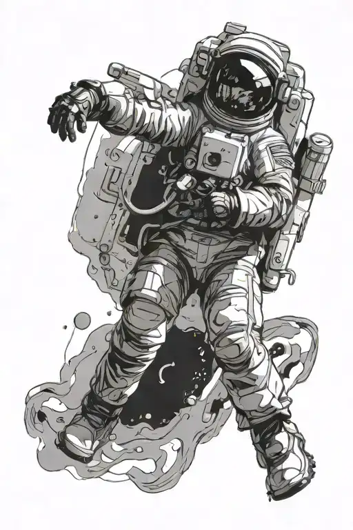 Astronout Floating In Space