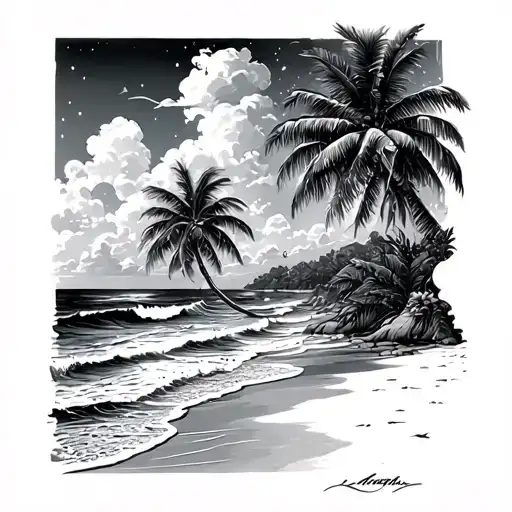 Psychedelic Beach Scene