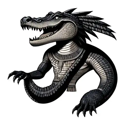 Crocodile Egyptian God Full Body