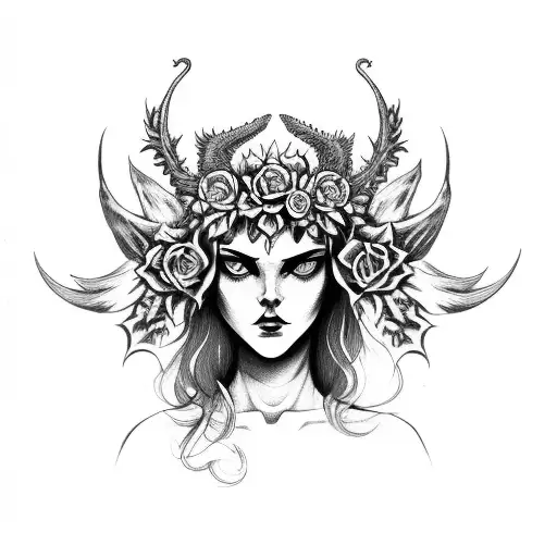 Slavic Demon With Flower Crown
