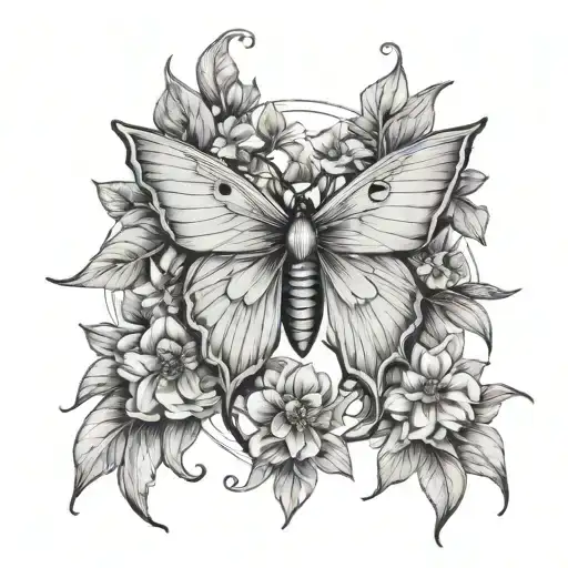 Luna Moth Antlers Flowers