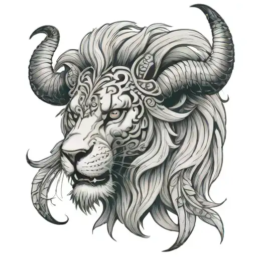 Lion With Ram Skull Mask