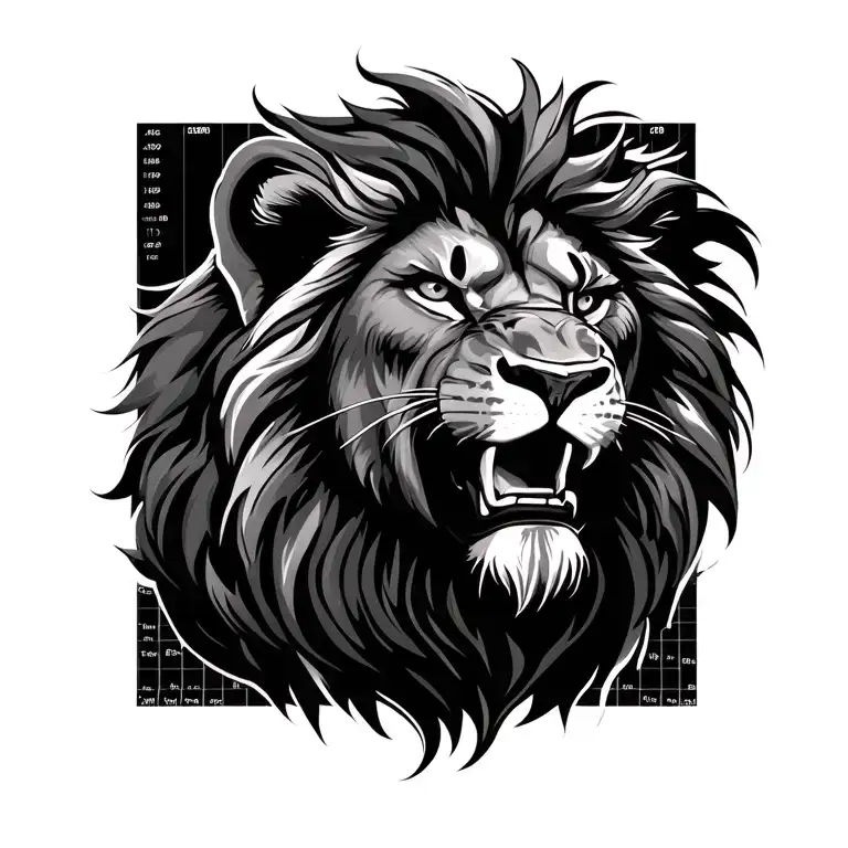 Fierce Lion And Trading Chart Transforming Someone's Appearance