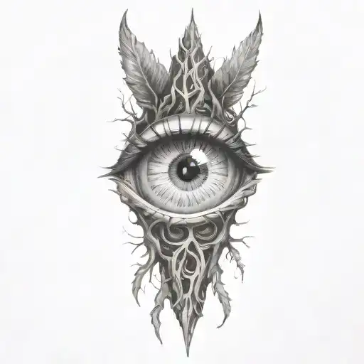 A Crazy Eye Looks Out From Behind The Roots