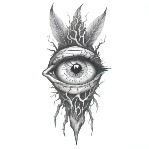 A Crazy Eye Looks Out From Behind The Roots