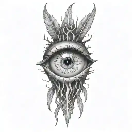 A Crazy Eye Looks Out From Behind The Roots