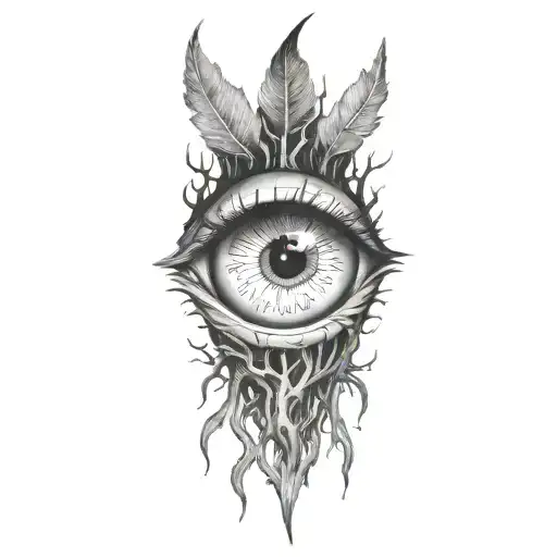 A Crazy Eye Looks Out From Behind The Roots