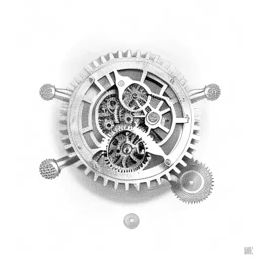 A Mechanical Clockwork Dog With Gears And Cogs