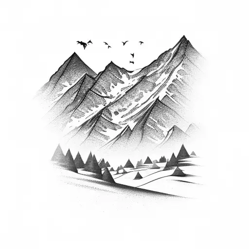 Gold Town Road With Mountain Background