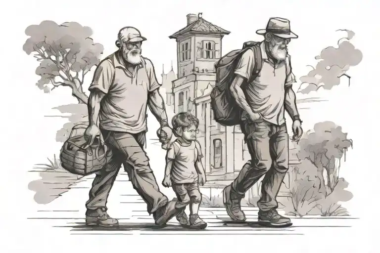 Father And Son Walking