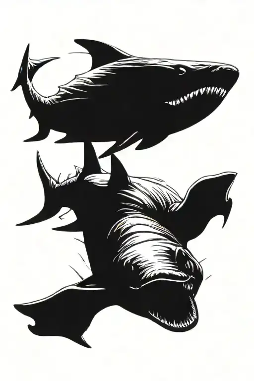 Hammerhead Shark Negative Space