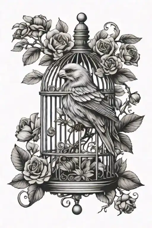 Canary Skeleton In Birdcage