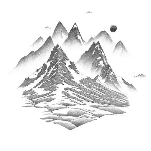 Mountain Landscape With A Mystical Creature