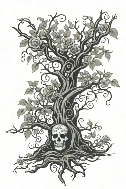 Day Of The Dead Tree With Creeping Vines