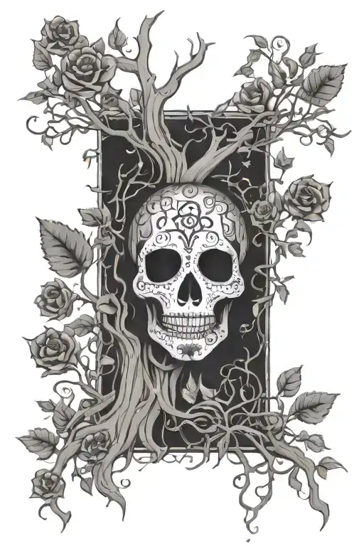 Day Of The Dead Tree With Creeping Vines Wrapping