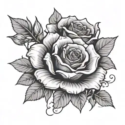 Rose And Honeysuckle Growing