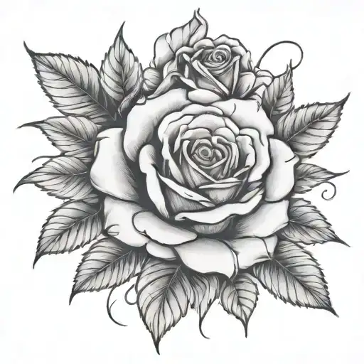 Rose And Honeysuckle Growing