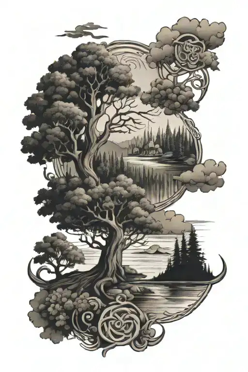 River And Forest And Trees And Celtic