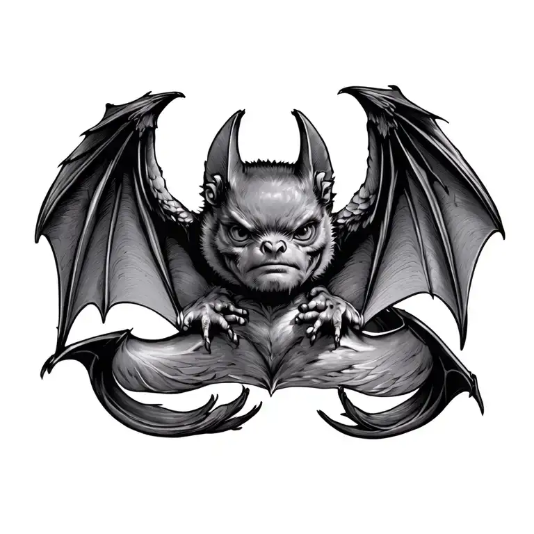 Bat With Wings On Chest