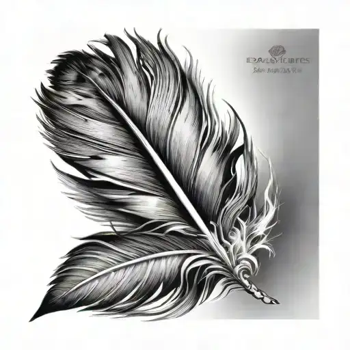 Realistic Feather With End Of Fire