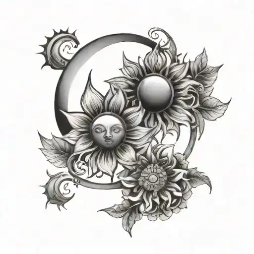 Sun And Moon Ornemental Flowers