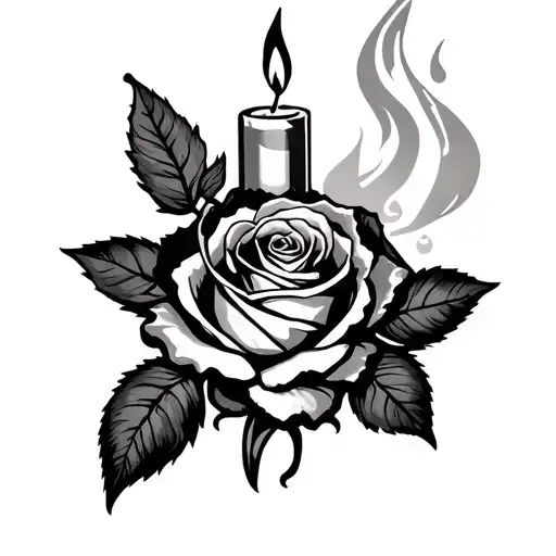 Santa Death Bullet Rose Candle Burning