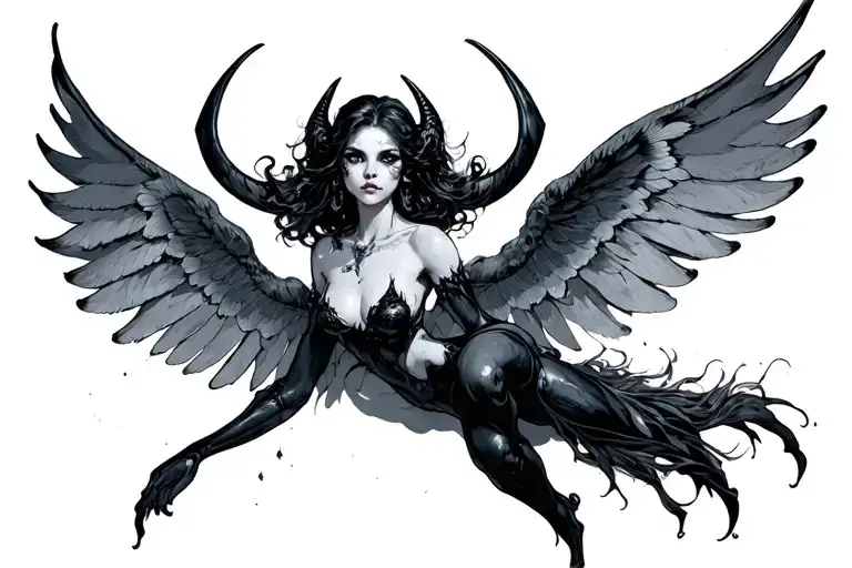 Succubus Whit Wing Spread