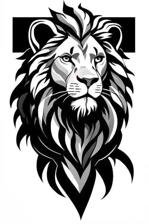 Greek Geometry Linework With Lion