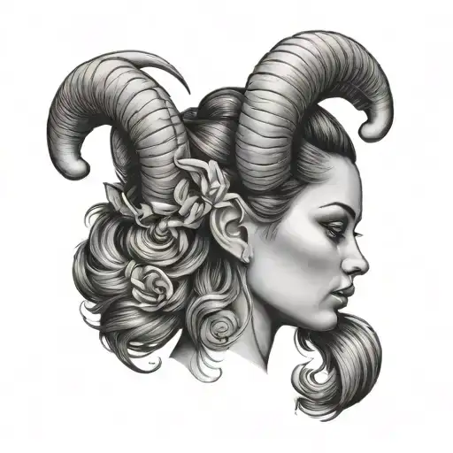 Aries Horns On A Woman Head