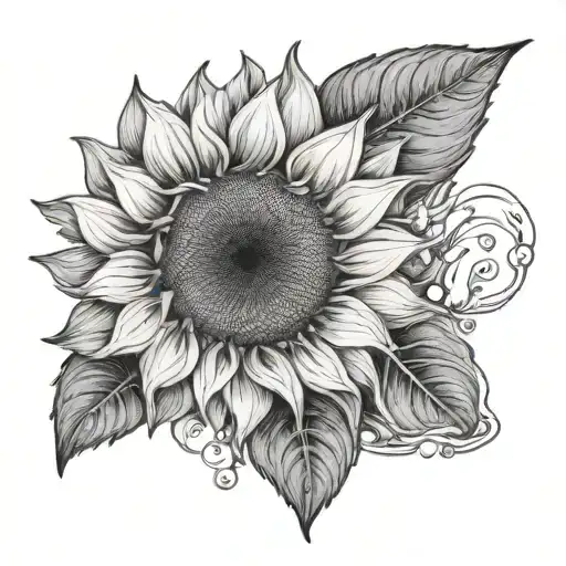 Sunflower Floating On Water