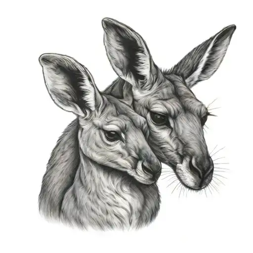 Kangaroo With Baby Kangaroo