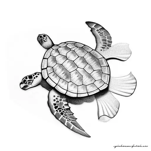 Sea Turtle With Flowers