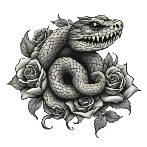 Snake And Roses