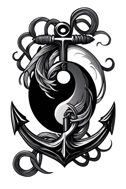 Ying Yang With Anchor