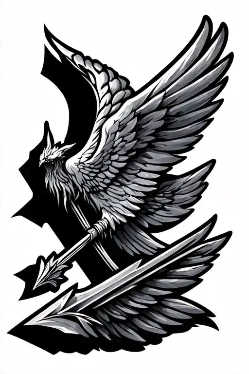 Large Arrow With A Small Wing