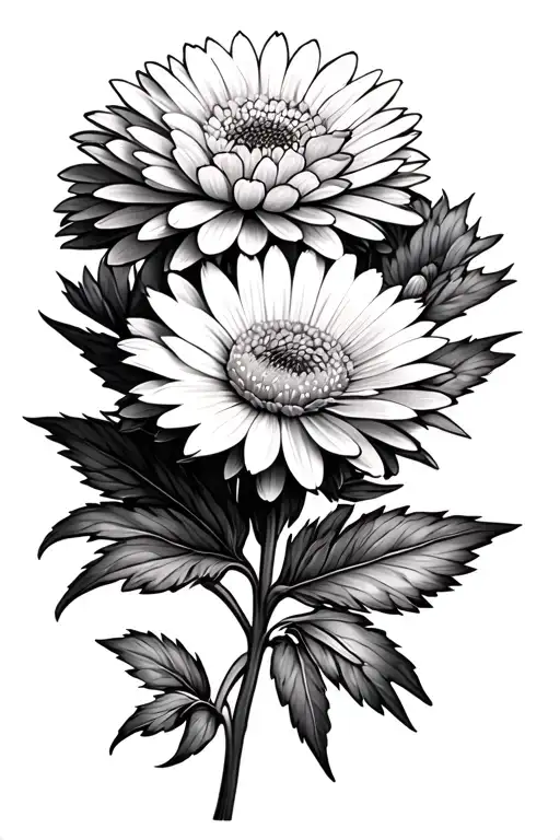 Aster Flower And Chrysanthemum Flower