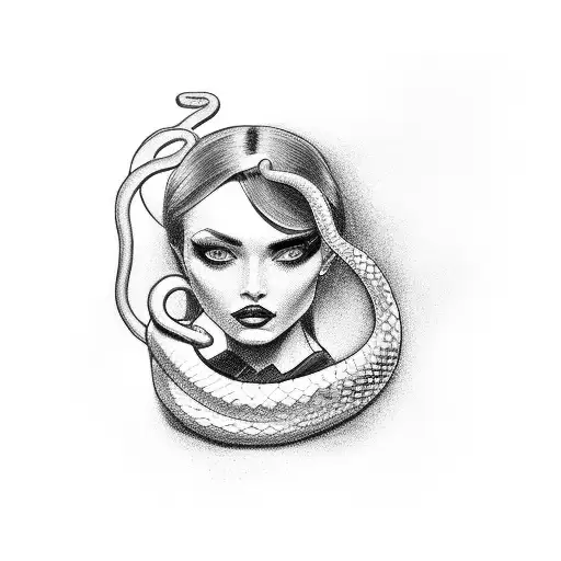 Woman With A Snake And An Apple