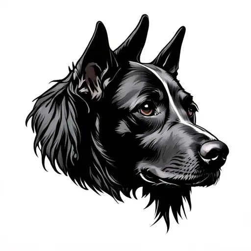 Dog Ear Outline With Dudders In Line