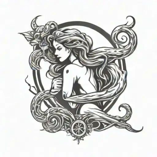 Lilith In Scorpio Sign In Minimalist Style