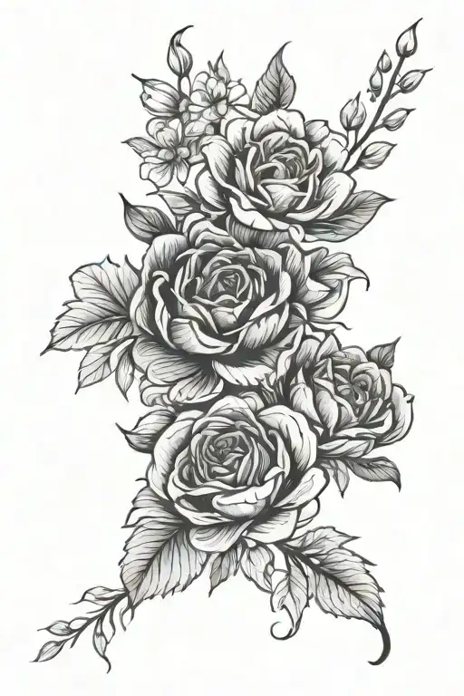 Feb June Nov Birth Flowers Intertwined