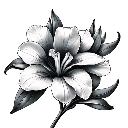 Fine Line Iris And Snowdrop Flower With Delicate Flower Petals