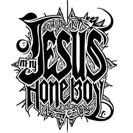 Jesus Is My Homeboy Ambigram In Chicano Style Font