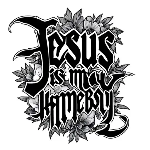 Jesus Is My Homeboy Ambigram In Chicano Style Font