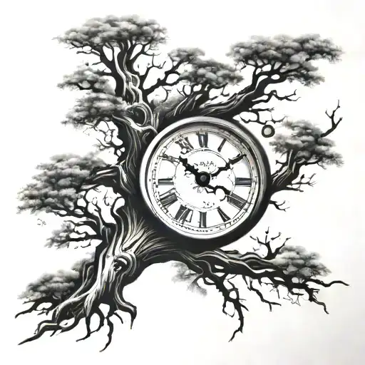 Scary Tree And Creepy Clock