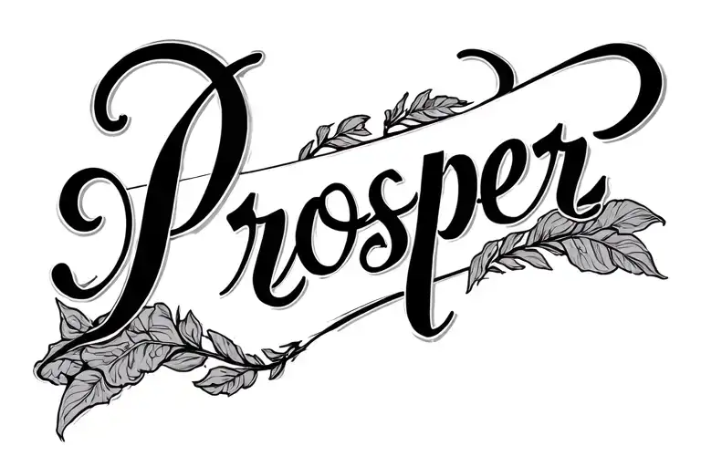 Script Tattoo With The Word Prosper